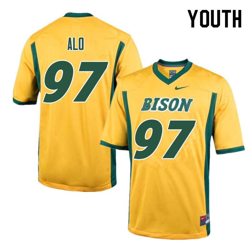 Youth #97 Quinn Alo North Dakota State Bison College Football Jerseys Sale-Yellow - Click Image to Close